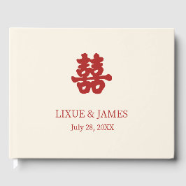 Libro De Visitas Marfil doble felicidad caligrafía china asiática