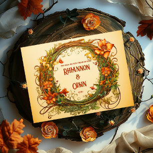 Libro De Visitas Marfil encantador, Naranja Floral Druid Hill Boda