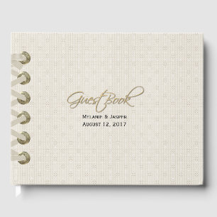 Libro De Visitas Marfil Linen Look Custom Wedding Guest Book