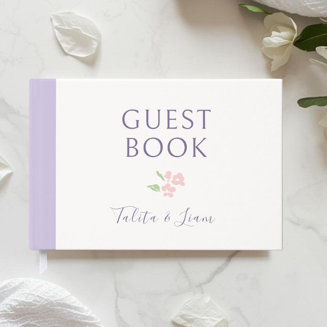 Libro De Visitas Marfil y Lavanda | Boda Floral (Subido por el creador)