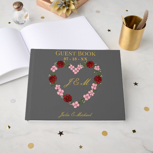 Libro De Visitas mariage gris (Anverso Abierto)