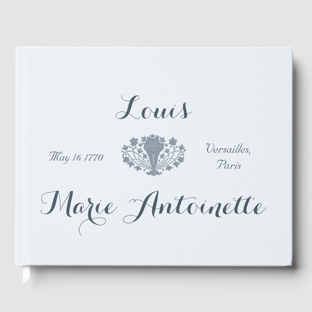 Libro De Visitas Marie Antoinette Boda Rococo Dusty Blue (Anverso)