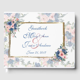 Libro De Visitas Marina acuarela y Boda Rubor