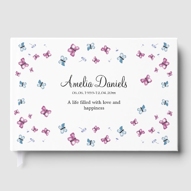 Libro De Visitas Mariposa de verano en memoria (Anverso)