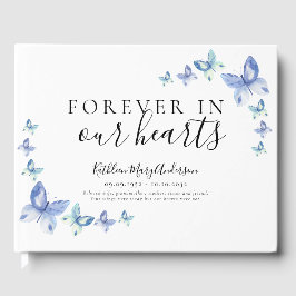 Libro De Visitas Mariposas azules | Para siempre en nuestro funeral