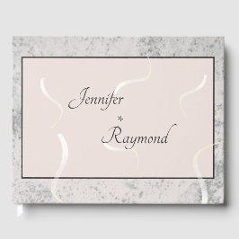 Libro De Visitas Mármol gris y melocotón monogramado