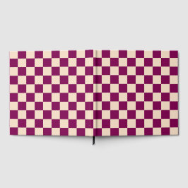 Libro De Visitas Maroon and beige checkerboard pattern