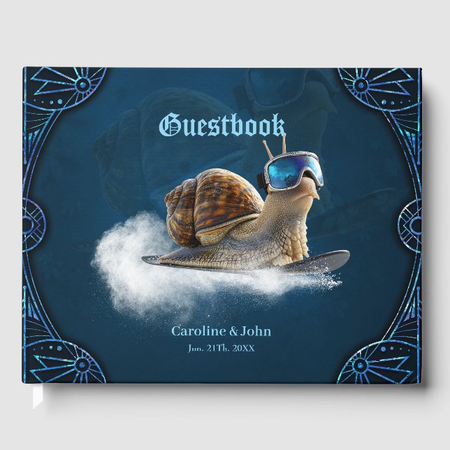Libro De Visitas Más fría que el resto, el caracol con snowboard. (Anverso)