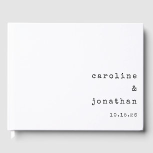 Libro De Visitas Matrimonio personalizado de la máquina de escribir