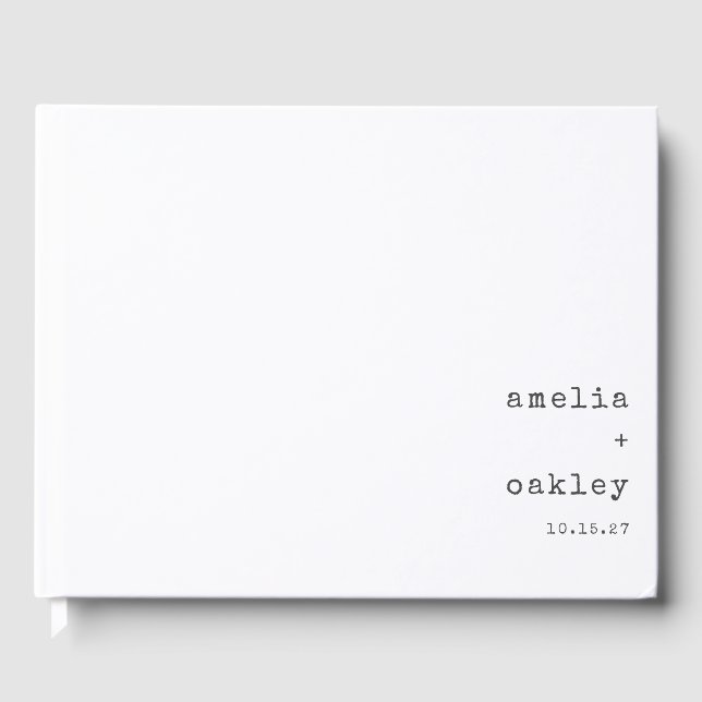 Libro De Visitas Matrimonio personalizado de máquina de escribir re (Anverso)