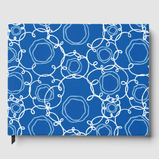 LIBRO DE VISITAS MATRIZ FLORAL ABSTRACTA EN AZUL REAL