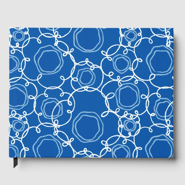 LIBRO DE VISITAS MATRIZ FLORAL ABSTRACTA EN AZUL REAL (Anverso)