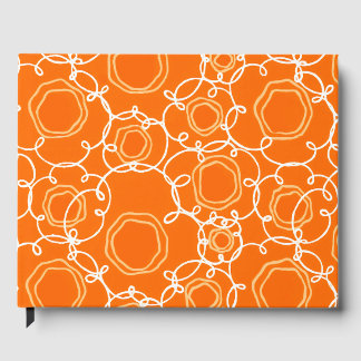 LIBRO DE VISITAS MATRIZ FLORAL ABSTRACTA EN NARANJA