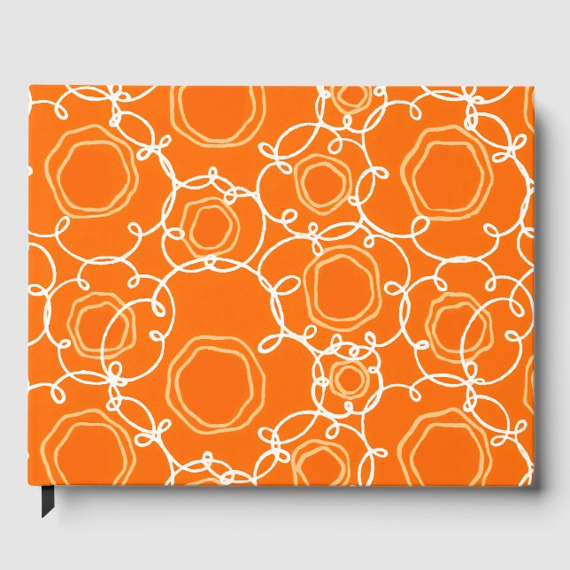 LIBRO DE VISITAS MATRIZ FLORAL ABSTRACTA EN NARANJA (Anverso)