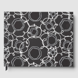 LIBRO DE VISITAS MATRIZ FLORAL ABSTRACTA EN NEGRO