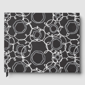 LIBRO DE VISITAS MATRIZ FLORAL ABSTRACTA EN NEGRO