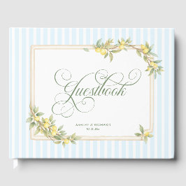 Libro De Visitas Mediterranean Lemon Coastal Stripe Wedding
