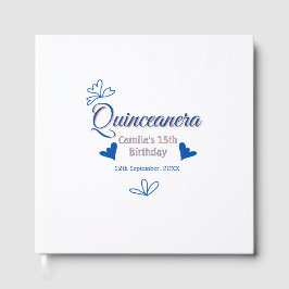 Libro De Visitas Melocotón azul quinceanera 15º cumpleaños méxico r