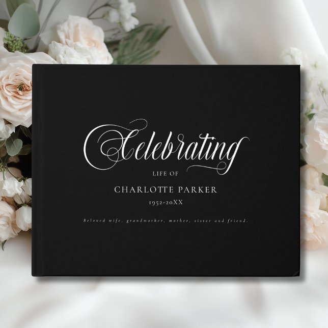 Libro De Visitas  Memorial "Celebrating life of" Black (Memorial "In Loving memory" Black Guest Book)