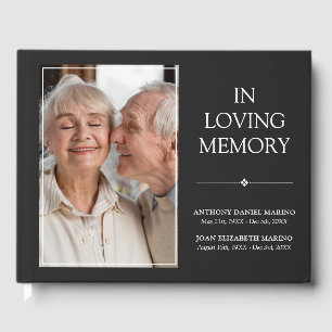 Libro De Visitas Memorial doble gris oscuro en foto de memoria amor