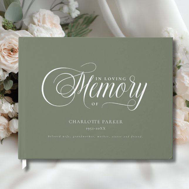 Libro De Visitas Memorial "In Loving memory"  Green (Memorial "In Loving memory" Green Guest Book)