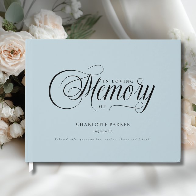 Libro De Visitas Memorial "In Loving memory" Light-Blue (Memorial "In Loving memory" Light-Blue Custom Guest Book)