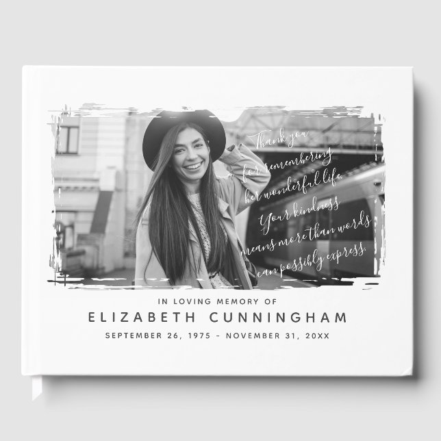 Libro De Visitas Memorial Marco fotográfico moderno y simple (Anverso)