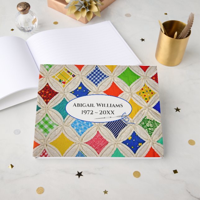 Libro De Visitas Memorial Service Cathedral Window Quilt Pattern  (Anverso Abierto)