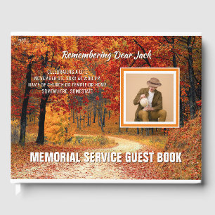 Libro De Visitas Memorial Service Fall Forest Autumn Añadir tu foto