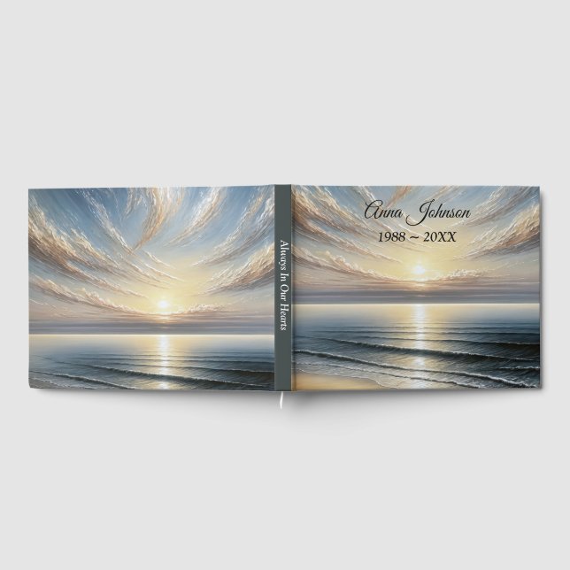 Libro De Visitas Memorial Service Ocean Sunrise Seascape (Lleno)