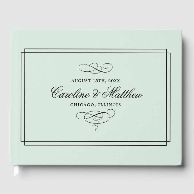 Libro De Visitas Mentalidad | Black Elegant Wedding Guest Books (Anverso)
