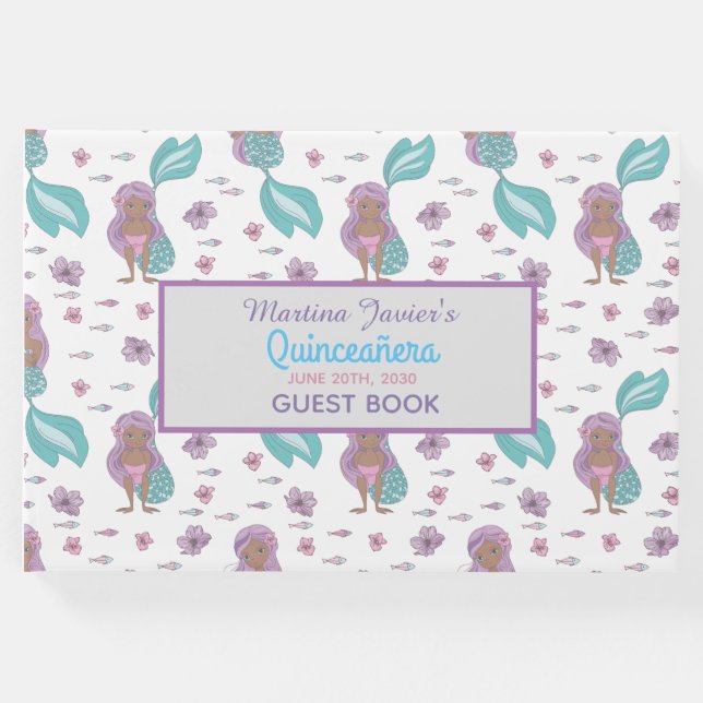 Libro De Visitas Mercadería de hadas Quinceañera 15º cumpleaños (Anverso)