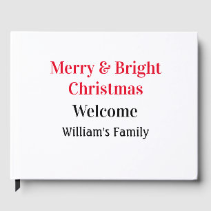 Libro De Visitas Merry Bright Navidad agregar nombre de familia bie