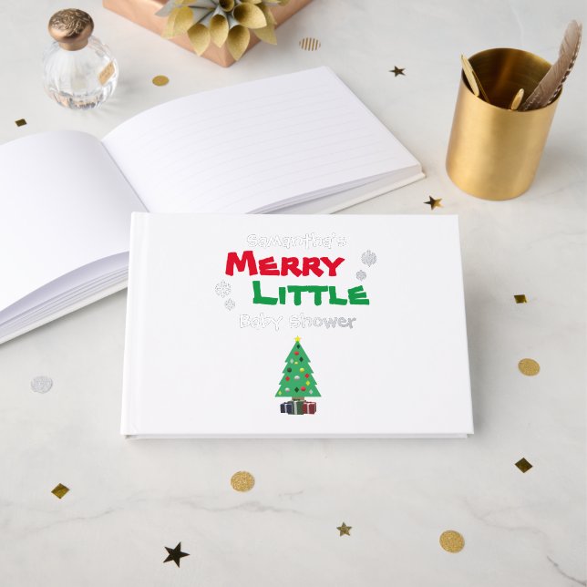 Libro De Visitas Merry Little Baby Shower (Anverso Abierto)