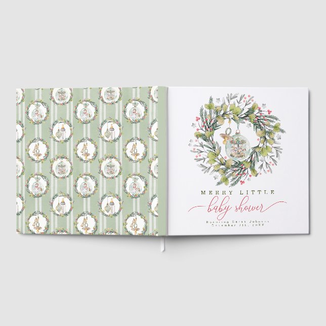 Libro De Visitas Merry Little Baby Shower Guest Book (Lleno)