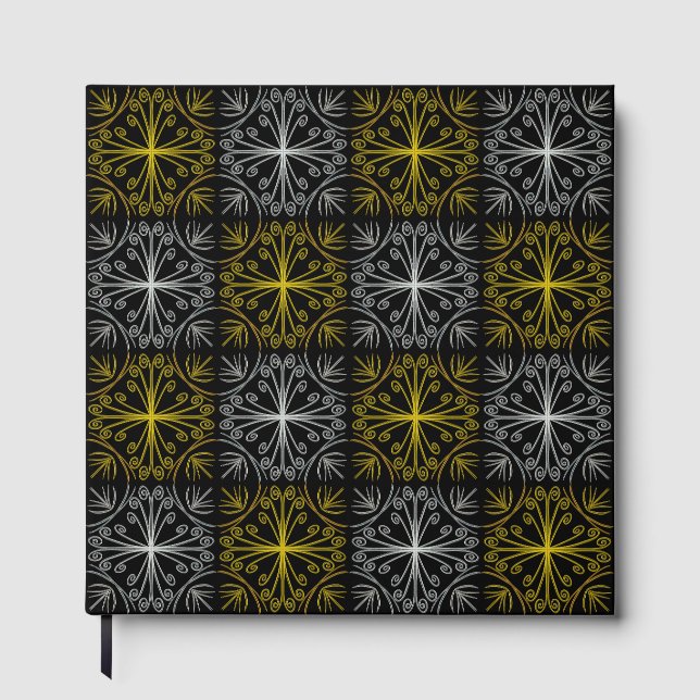 Libro De Visitas Metallic flower tile abstract (Anverso)