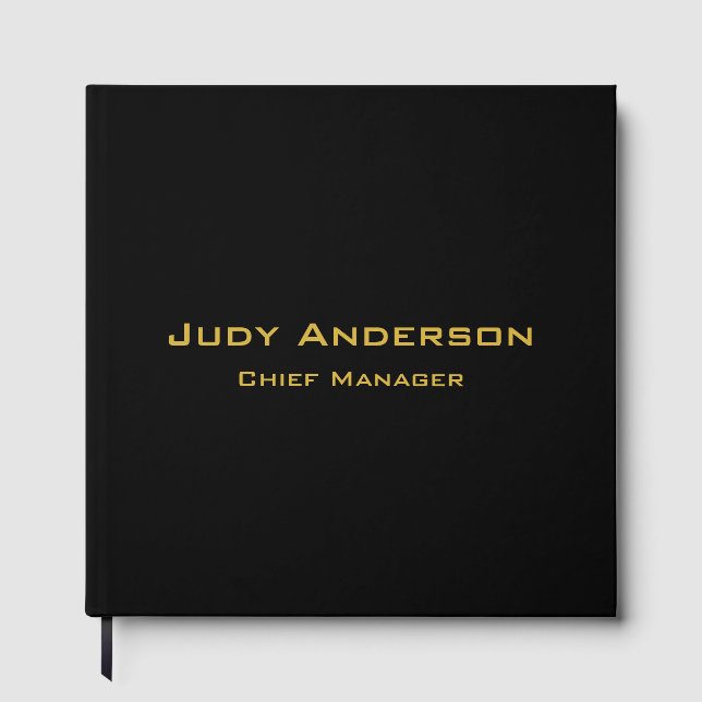 Libro De Visitas Metallic Gold & Black Professional Modern Elegant (Anverso)