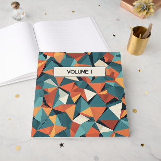Libro De Visitas Mid-Century Geometric Teal & Orange | Custom Book