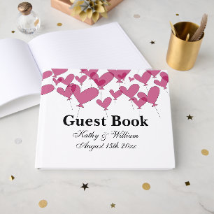Libro De Visitas Miles y un globo de corazón rojo casamiento