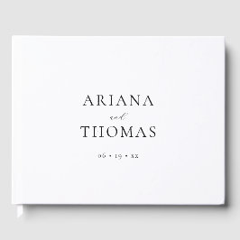 Libro De Visitas Minimal Black and White Custom Wedding