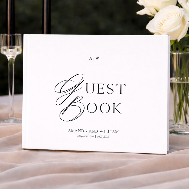 Libro De Visitas Minimal Black & White Wedding Guest Book (Subido por el creador)