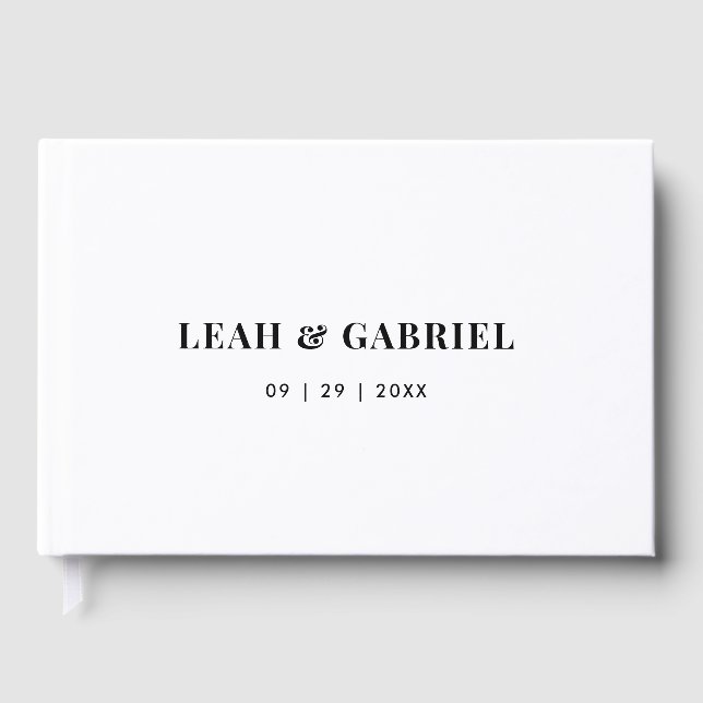 Libro De Visitas Minimal Bold Couples Wedding (Anverso)