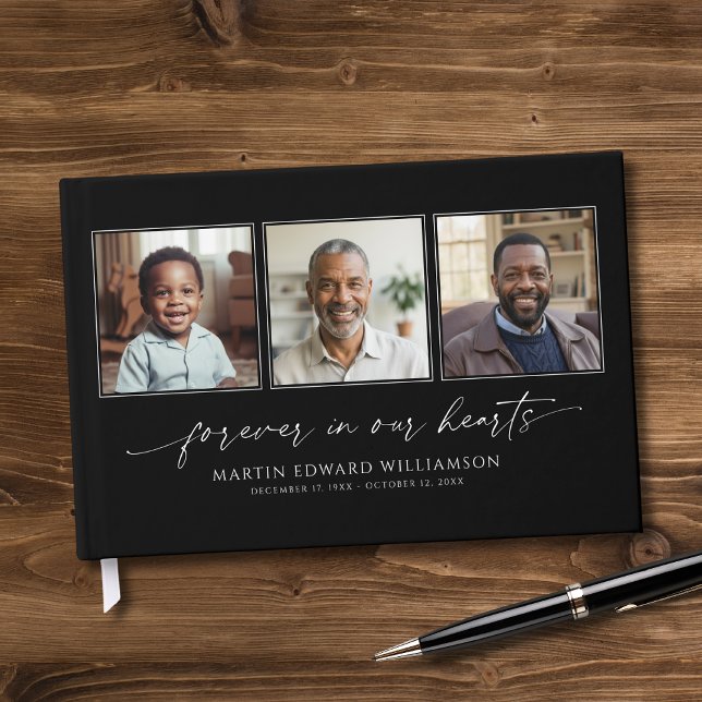 Libro De Visitas Minimal Celebrating The Life 3 Photos Funeral (Subido por el creador)