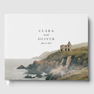 Libro De Visitas Minimal Mar Gris Oliva Boda Acantilado Costa Irlan