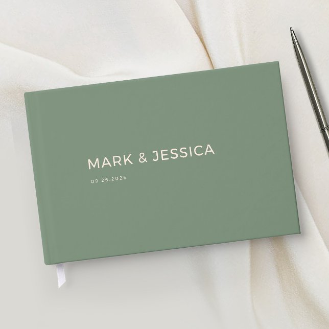 Libro De Visitas Minimal Modern Green Wedding Guest Book (Subido por el creador)