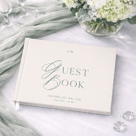 Libro De Visitas Minimal Sage Green Wedding Guest Book