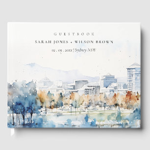 Libro De Visitas Minimal San José, Boda de acuarela de California