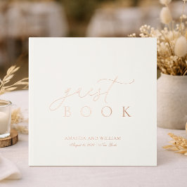Libro De Visitas Minimalist Gold Foil Wedding Guest Book