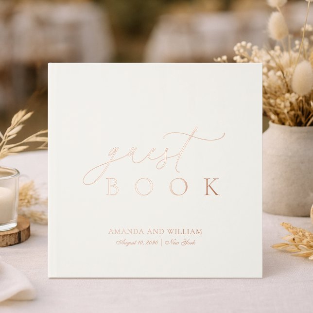 Libro De Visitas Minimalist Gold Foil Wedding Guest Book (Subido por el creador)