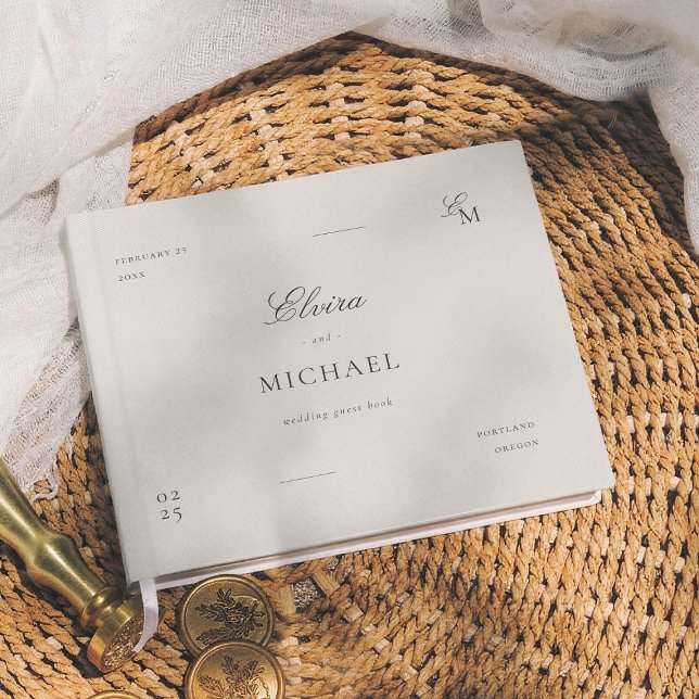 Libro De Visitas Minimalist Ivory Editorial Wedding (Subido por el creador)